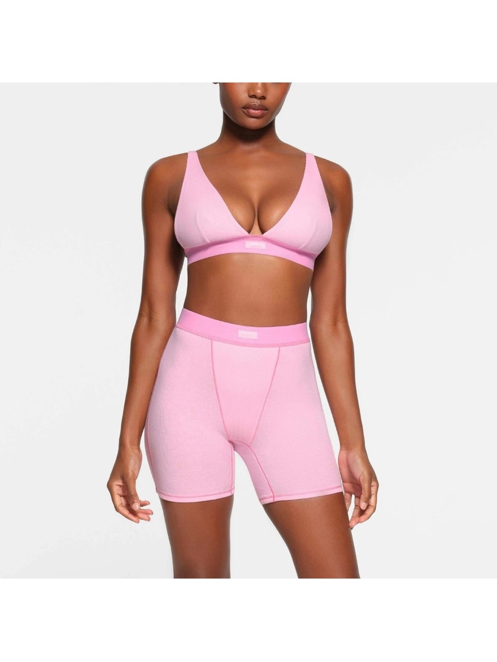 NWT SKIMS COTTON RIB BOXER BUBBLE GUM SIZE XS Limited Colour Edition